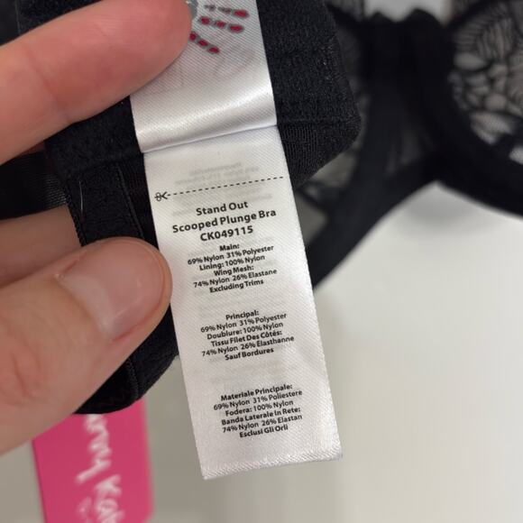 NWT Curvy Kate Stand Out Scooped Plunge Bra in Black Sparkle - Size 32H - Picture 7 of 8